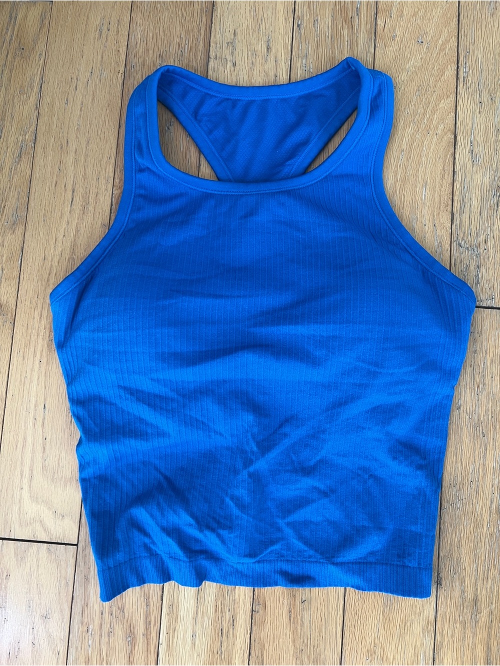 CRZ YOGA Racerback Ribbed Tank Top - Blue